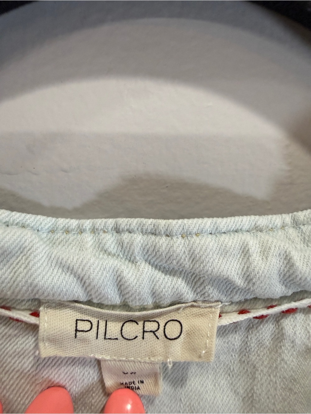 Pilcro Anthropologie Embroidered Floral Chambray Blouse Size XS - Picture 4 of 6